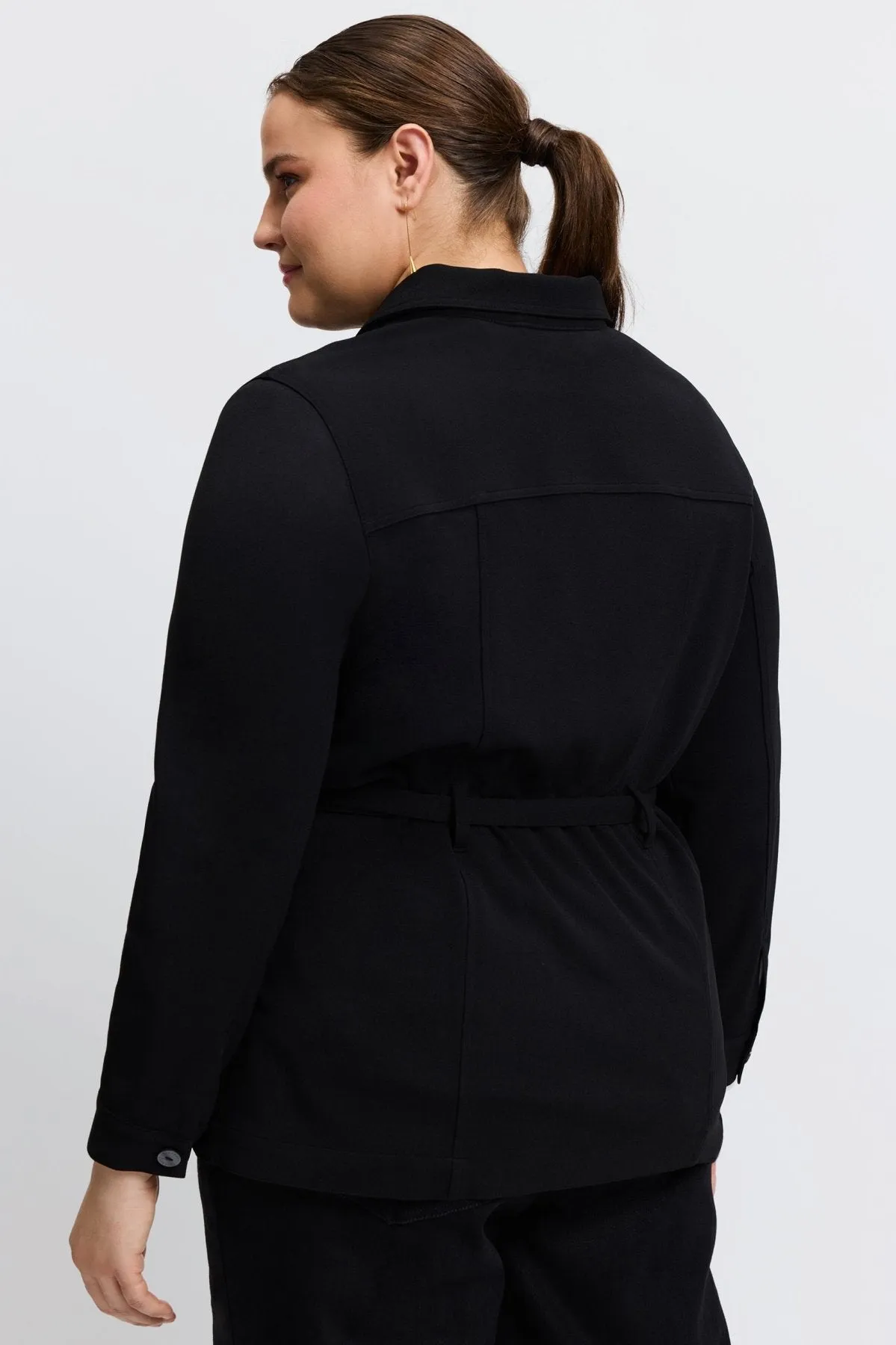 Stella Plus Knit Crepe Belted Jacket