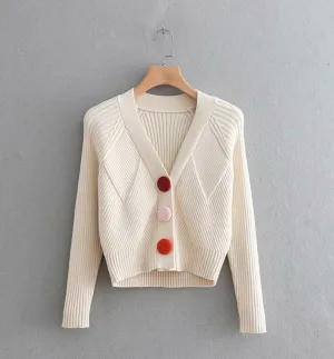 Sweater Simple Cardigan Long Sleeve Sweater     S4380