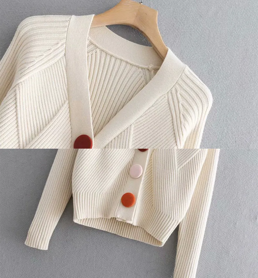 Sweater Simple Cardigan Long Sleeve Sweater     S4380