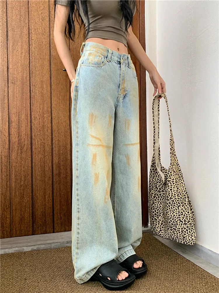 Vintage High Street Casual Wide Leg Jeans