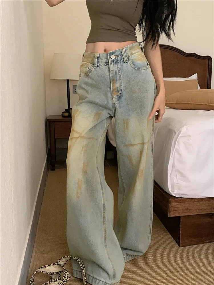 Vintage High Street Casual Wide Leg Jeans