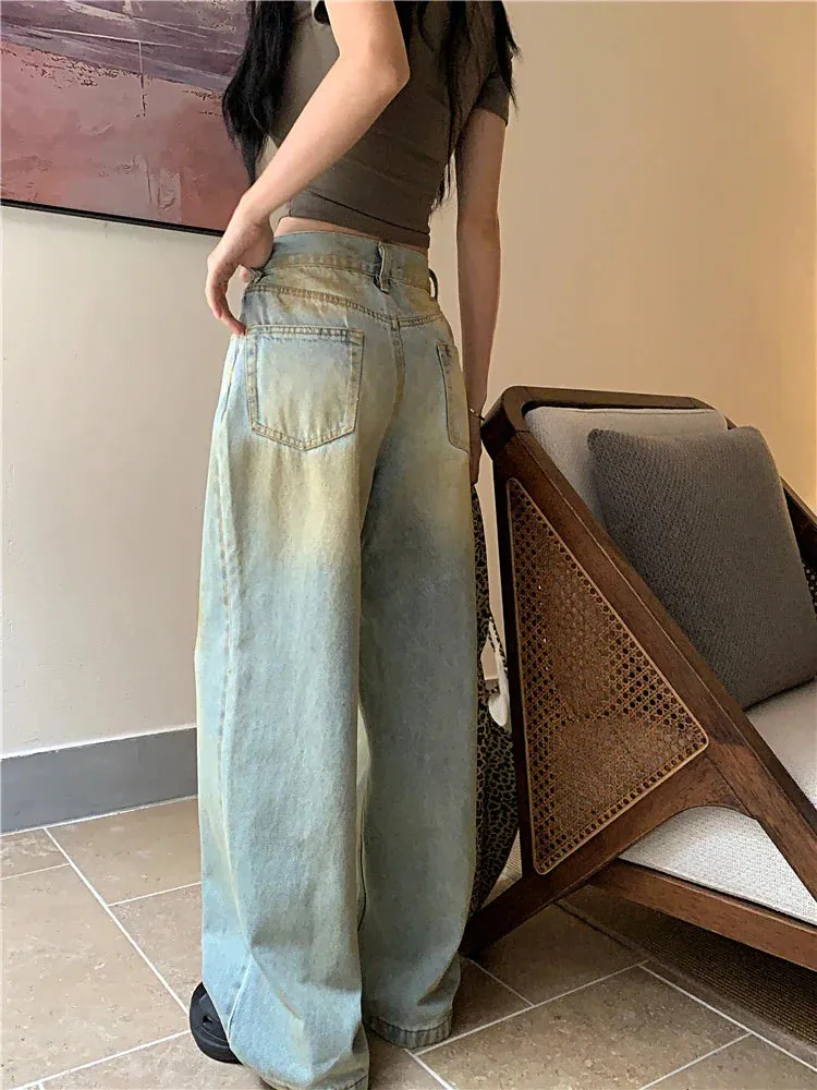 Vintage High Street Casual Wide Leg Jeans