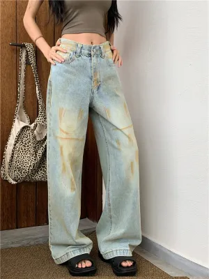 Vintage High Street Casual Wide Leg Jeans