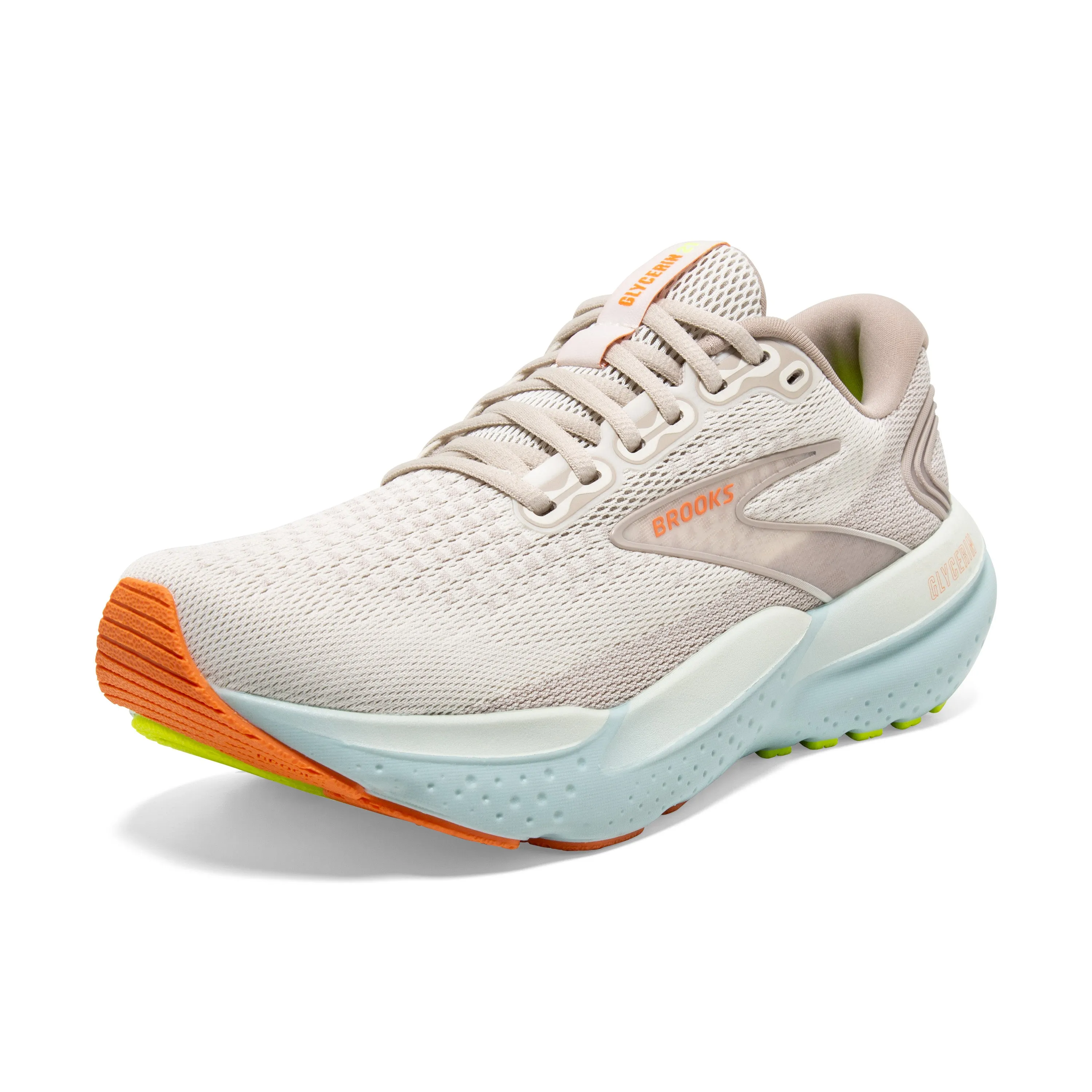 Women's Brooks Glycerin 21 Color: Coconut/Aqua/Autumn Sunset (WIDE WIDTH)